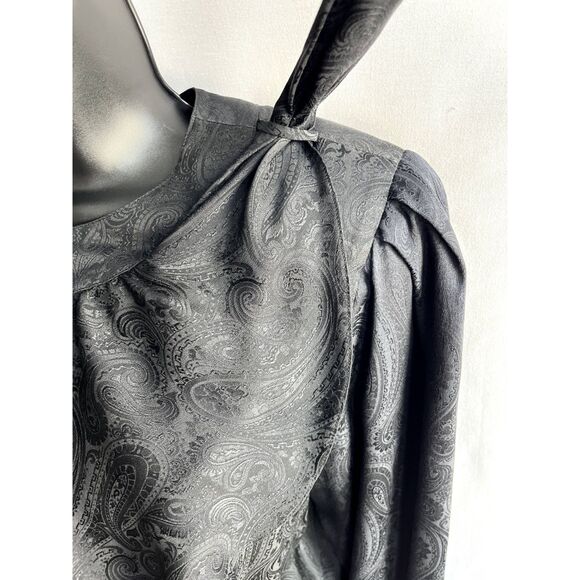 Vintage Iona 100% Silk Midi Dress Size 12 Victorian Retro Draped Paisley Witchy - Picture 3 of 12